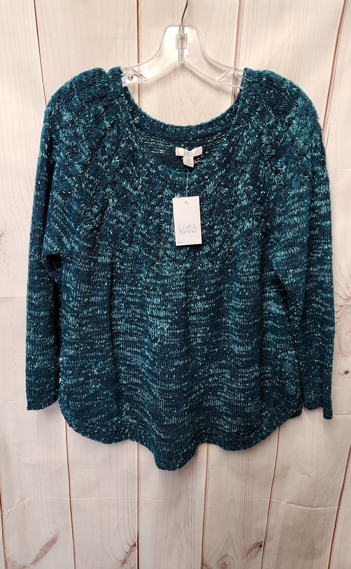 NWT Croft & Barrow Women's Size XXL Petite Teal Sweater