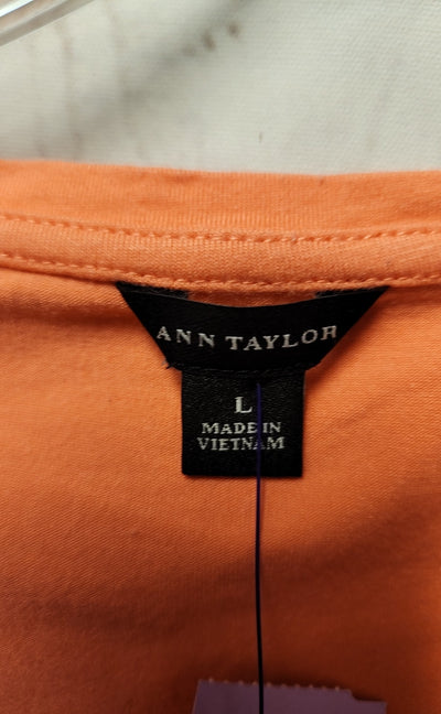 Ann Taylor Women's Size L Peach Short Sleeve Top