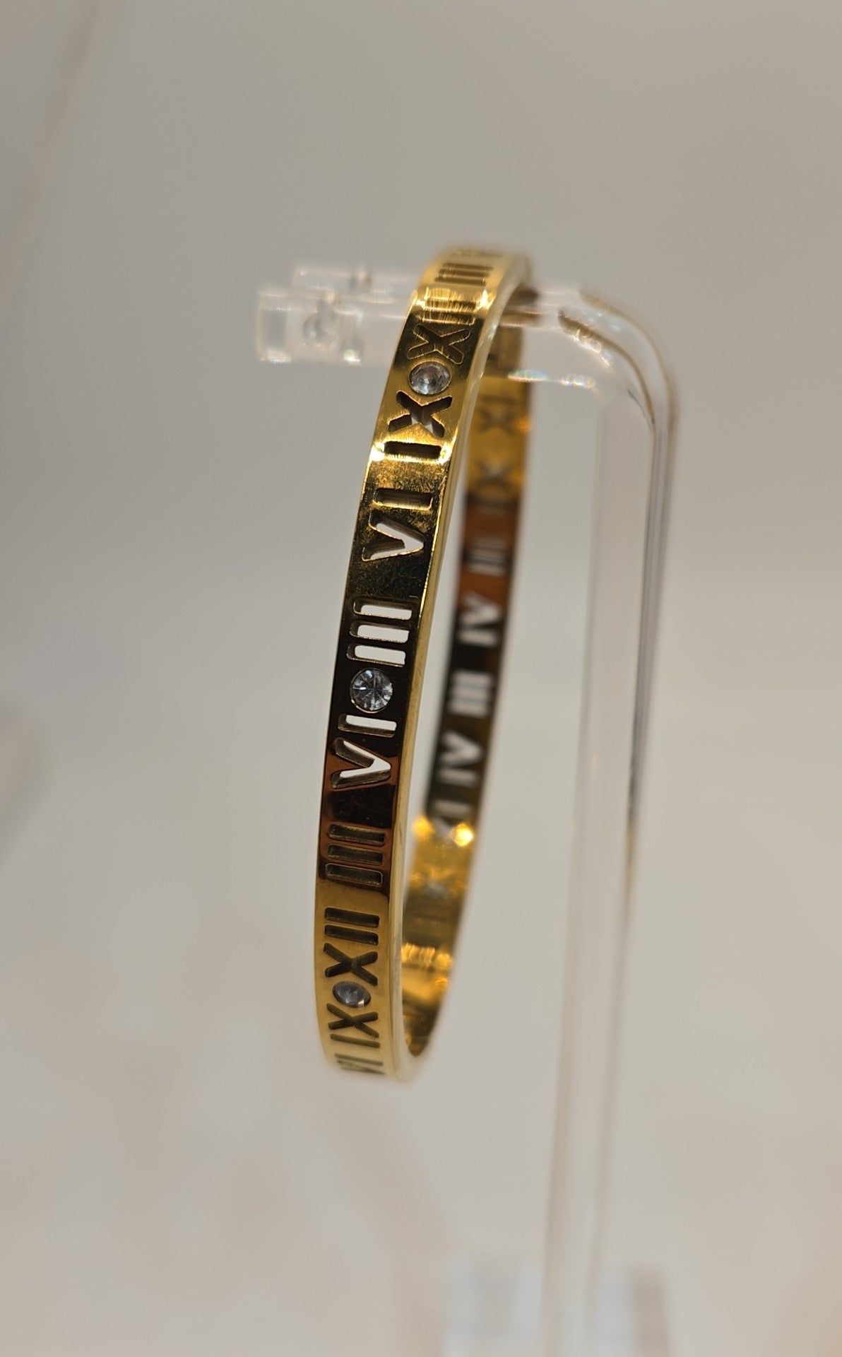 Roman Number Numerals Gold Bracelet Bangle Gold
