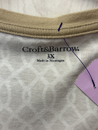 Croft & Barrow Women's Size 3X Beige Short Sleeve Top