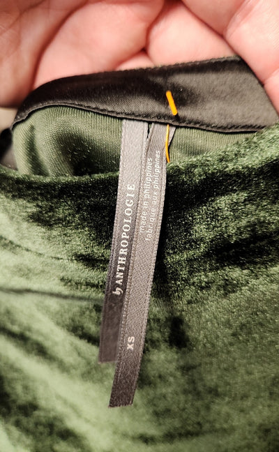 Anthropologie Women's Size XS Green Long Sleeve Top