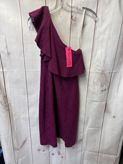 NWT Lilly Pulitzer Women's Size 0 Bourdeaux One Shoulder Dress Amarena Cherry