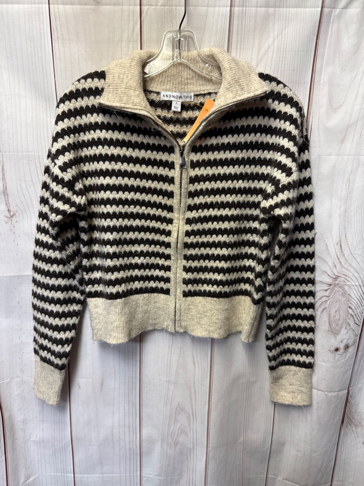 And Now This Women's Size S Brown Full Zip Sweater
