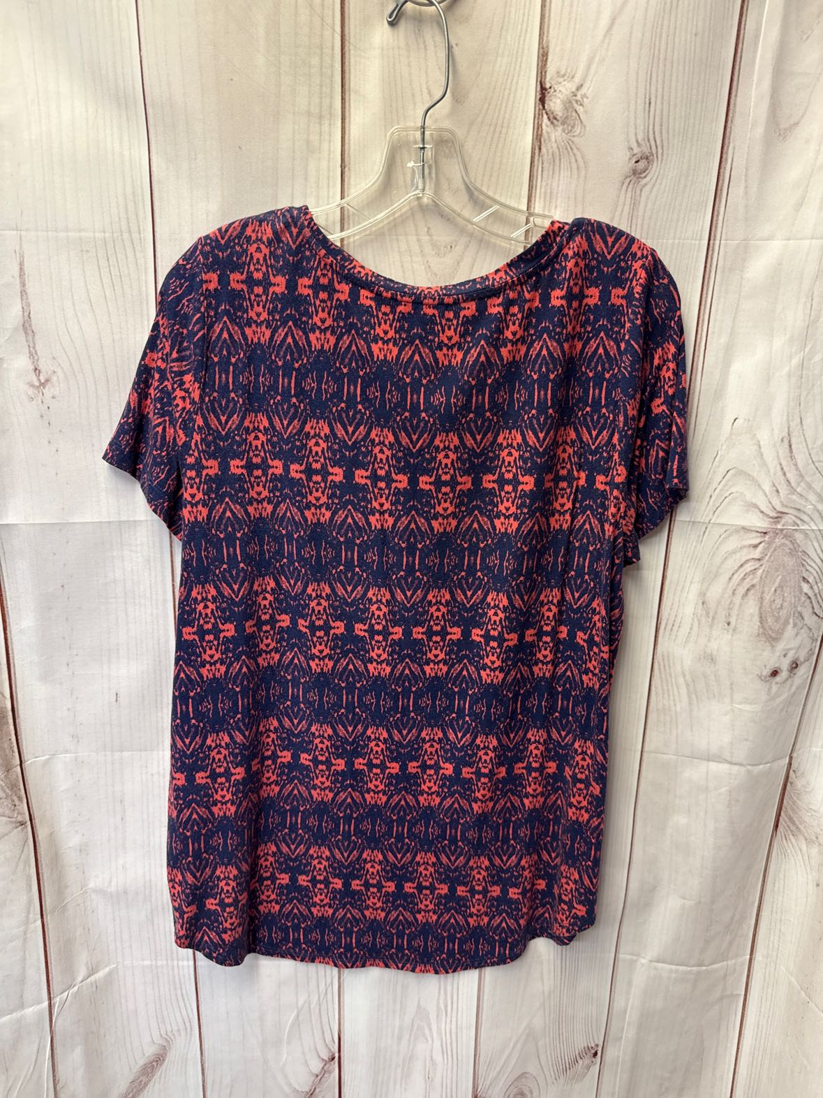 Market & Spruce Women's Size M Pink & Blue Short Sleeve Top