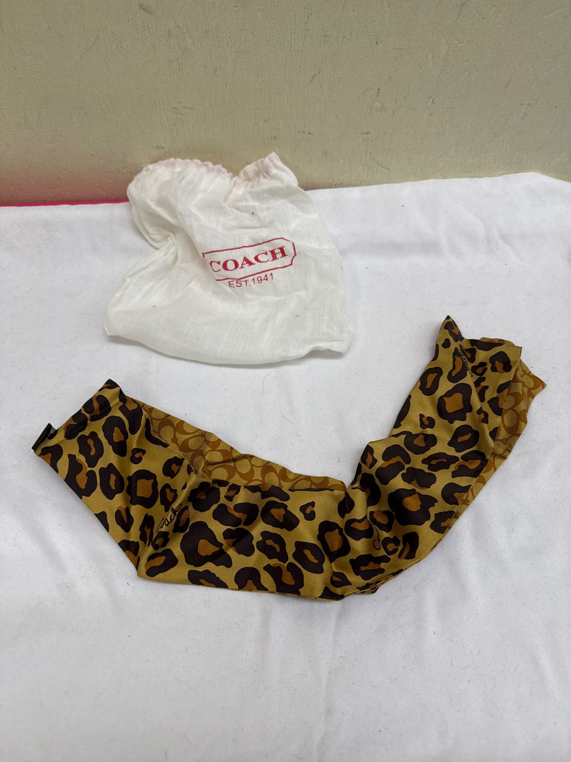 Coach Brown Leopard Print Dress Scarf