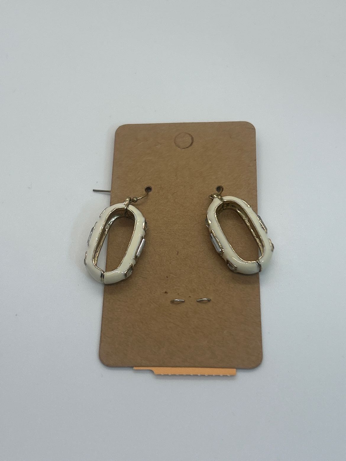White oval crystal Earrings