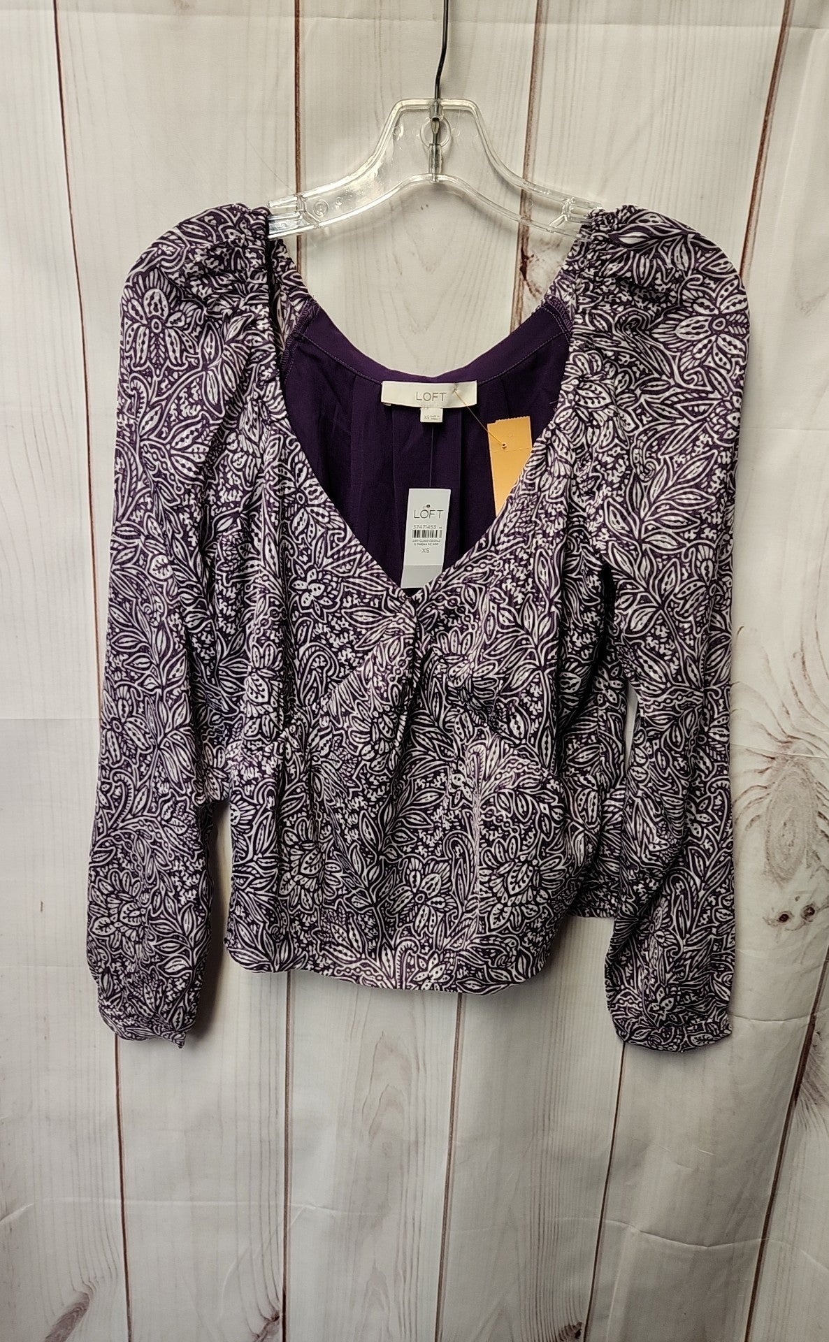 NWT Loft Women's Size XS Purple Long Sleeve Top