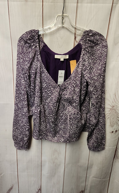 NWT Loft Women's Size XS Purple Long Sleeve Top