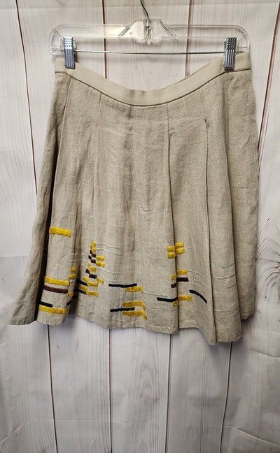 Maeve Anthropologie Women's Size 4 Brown Linen Skirt