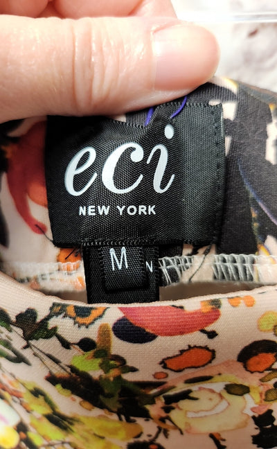 Eci Women's Size M Pink Floral Skirt