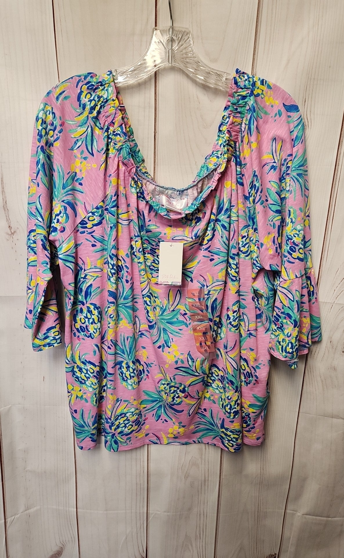 NWT Stella Parker Women's Size XXL Fresh Pink 3/4 Sleeve Top