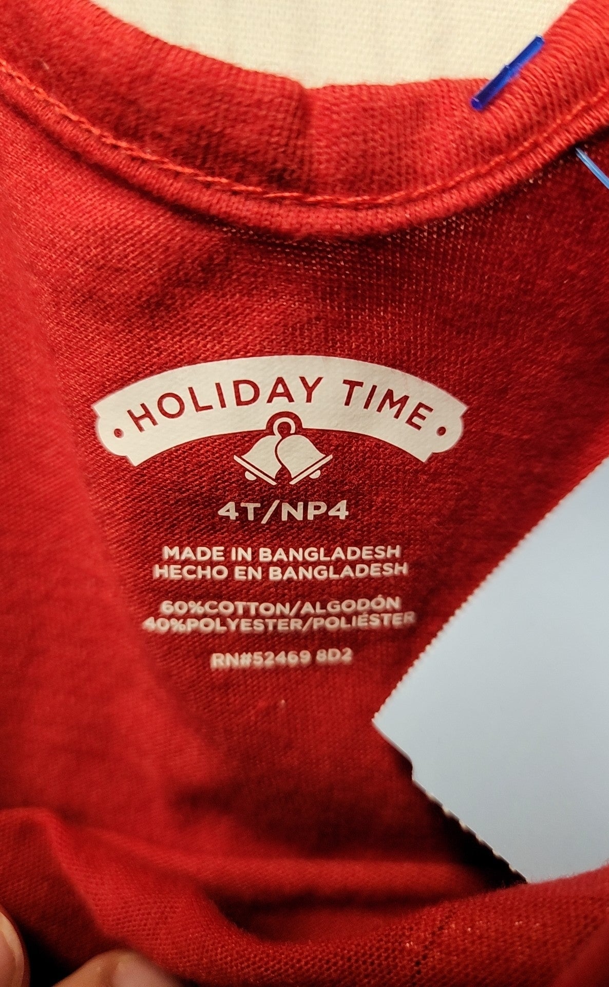 Holiday Time Girl's Size 4 Red Shirt