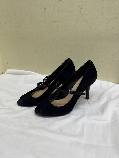 Franco Sarto Women's Size 7-1/2 Black Open Toe Pumps