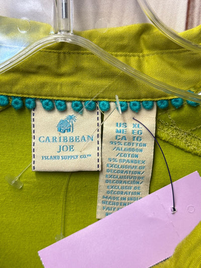 NWT Carribean Joe Women's Size XL Green Long Sleeve Top