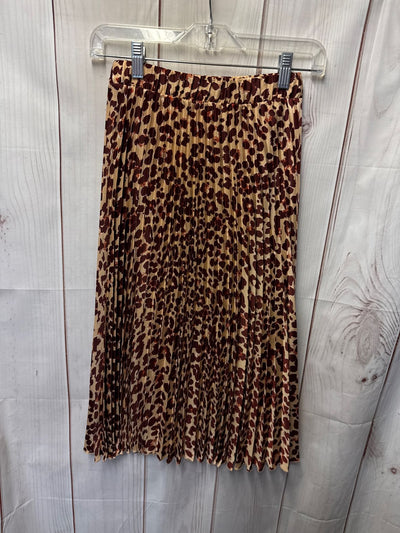 H&M Women's Size 0 Brown Animal Print Skirt