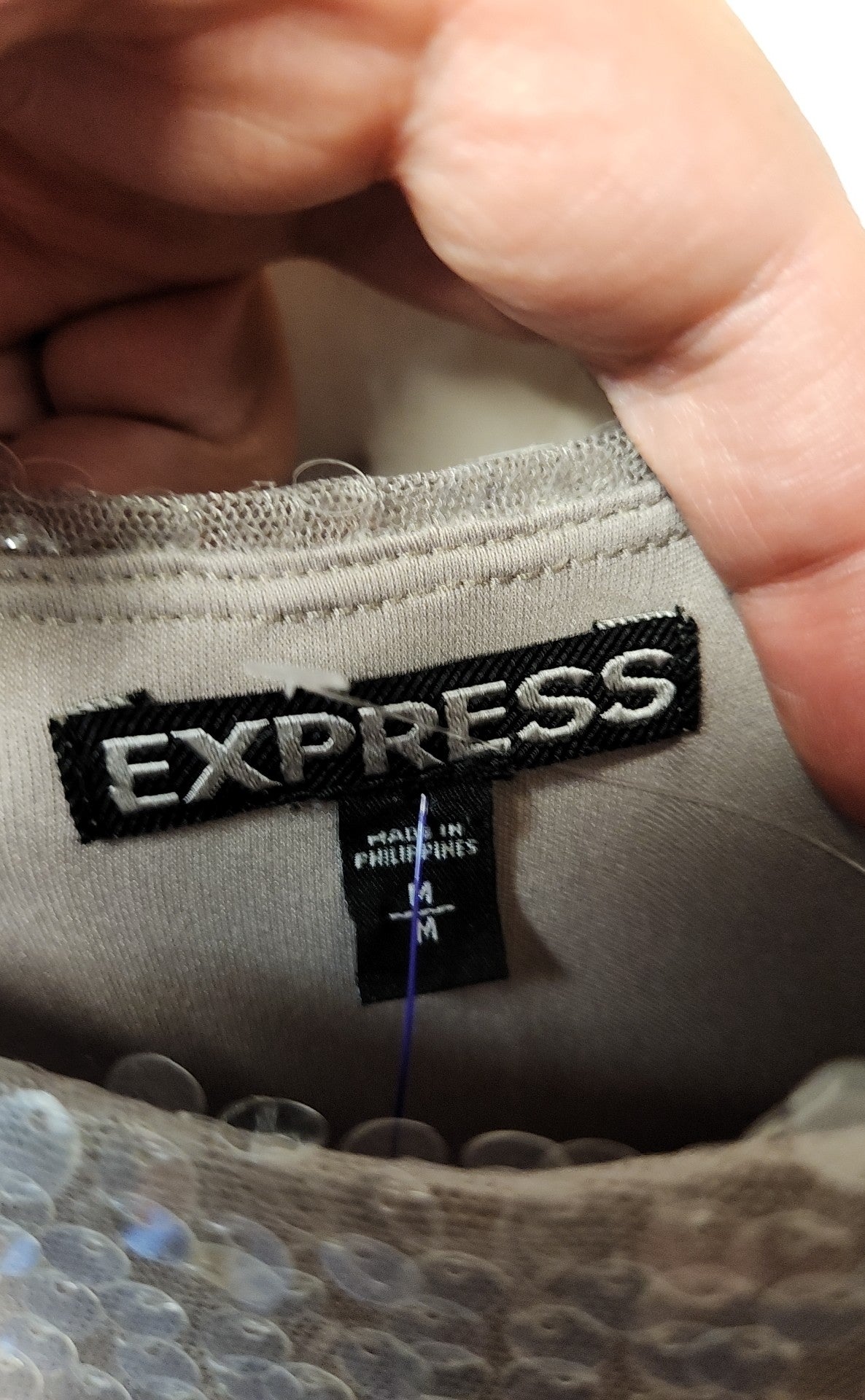 Express Women's Size M Black & Gray Sequined Dress