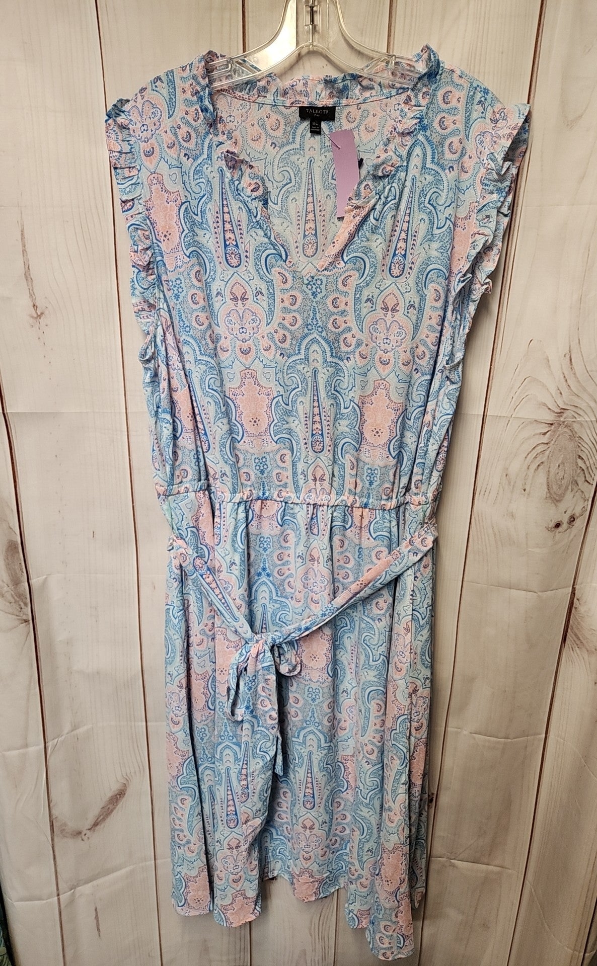 Talbots Women's Size 16 Blue & Pink Dress