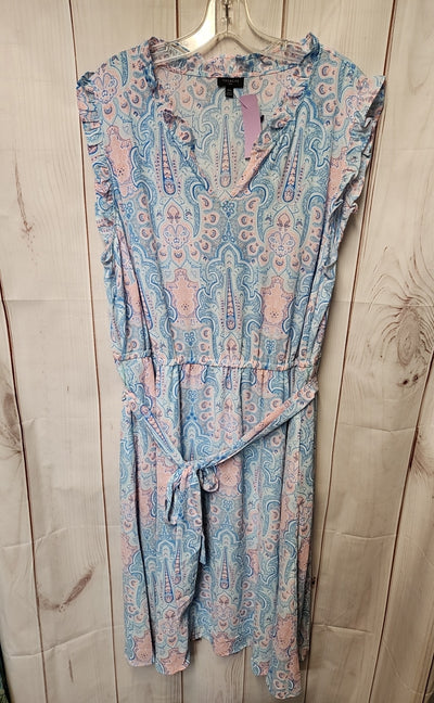 Talbots Women's Size 16 Blue & Pink Dress
