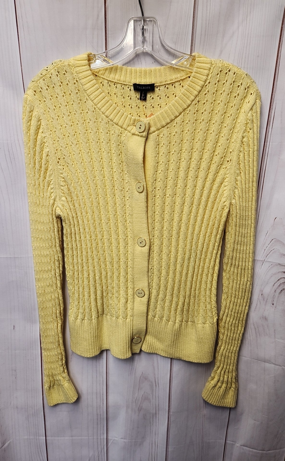 Talbots Women's Size M Yellow Cardigan