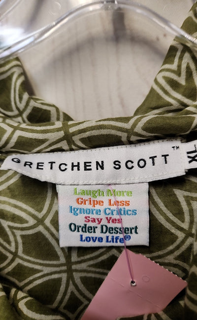 Gretchen Scott Women's Size XL Green Long Sleeve Top
