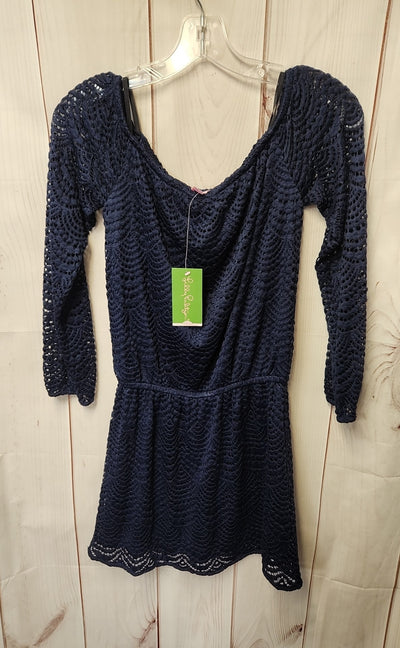NWT Lilly Pulitzer Women's Size XS Lana Skort Romper True Navy Scalloped Shell