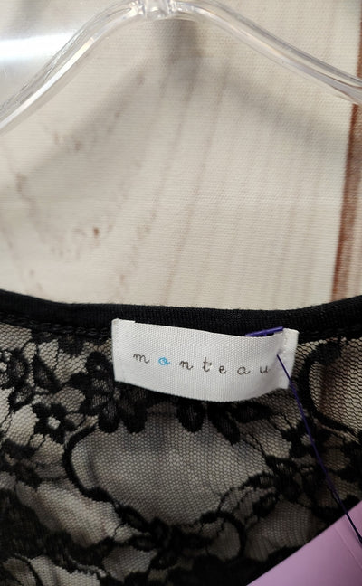 Monteau Women's Size L Black Lace Bodysuit