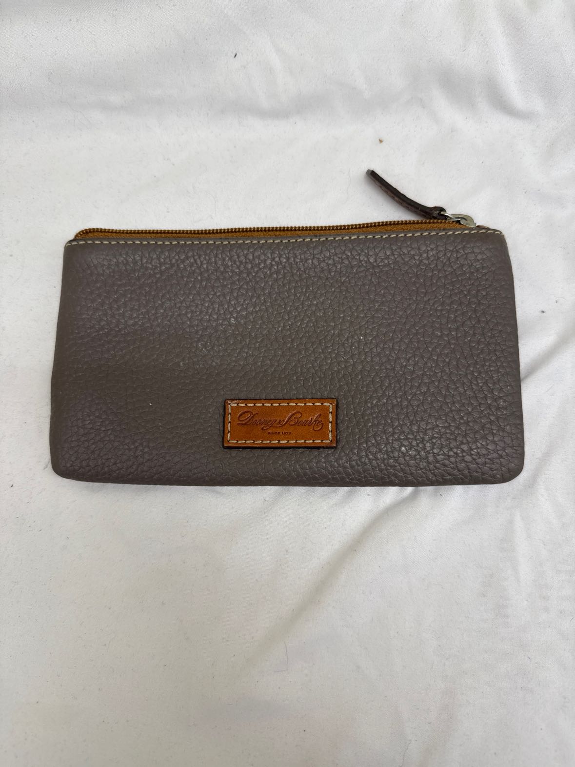 Dooney & Bourke Gray Leather Clutch AS IS - stains