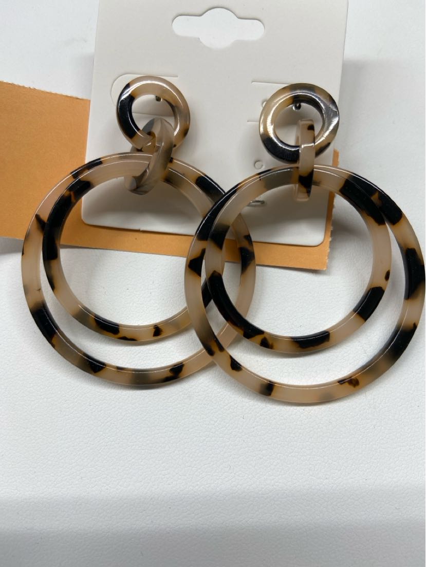 Brown & Black Hoop Earrings