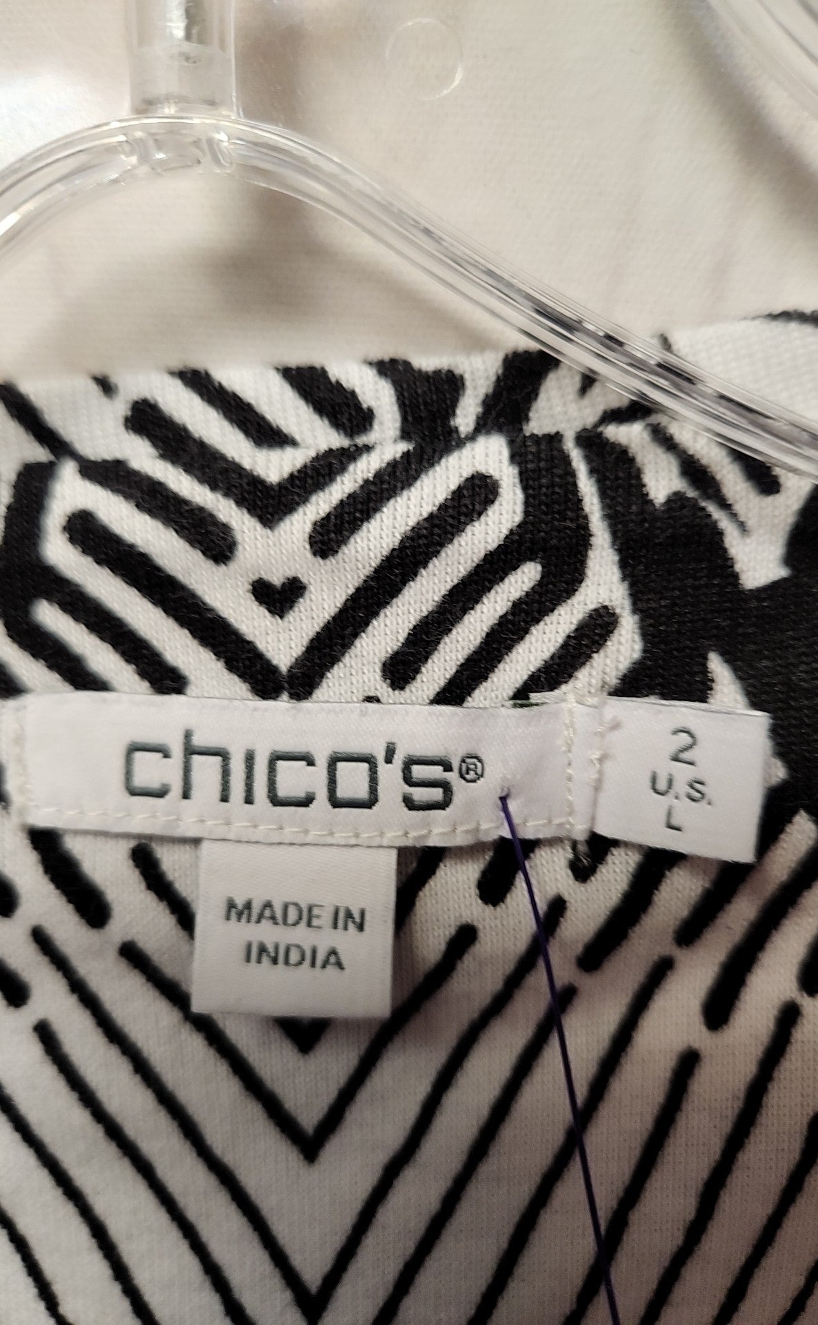 Chico's Women's Size 2 = US L Black Long Sleeve Top