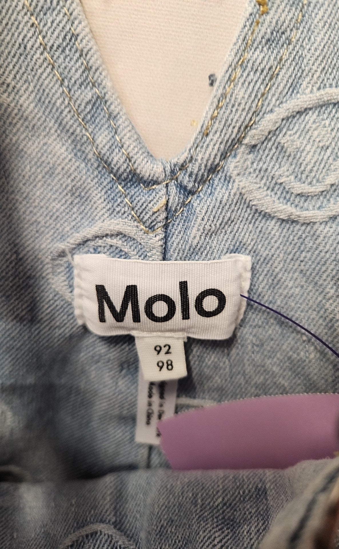 Molo Girl's Size 2/3 Blue Overalls