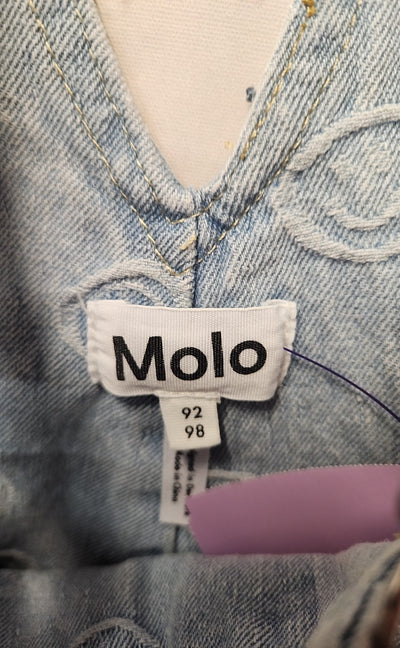 Molo Girl's Size 2/3 Blue Overalls