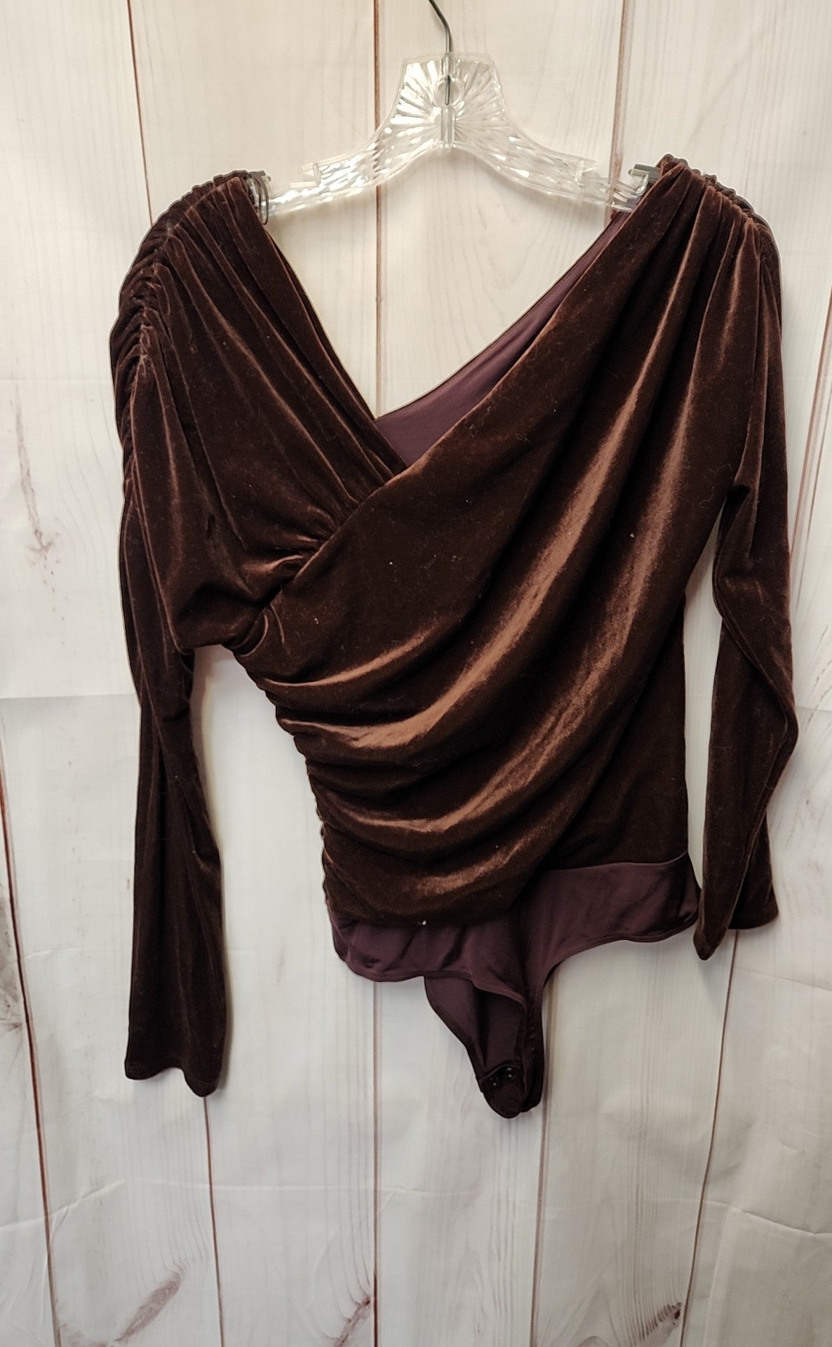 Express Women's Size L Brown Velour Bodysuit