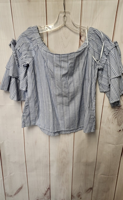 Nu Construction Women's Size S Blue Short Sleeve Top