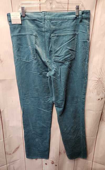 NWT Talbots Women's Size 14 Teal Corduroy Straight Leg Pants