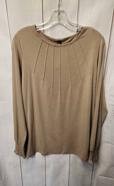 Automet Women's Size L Beige Long Sleeve Top