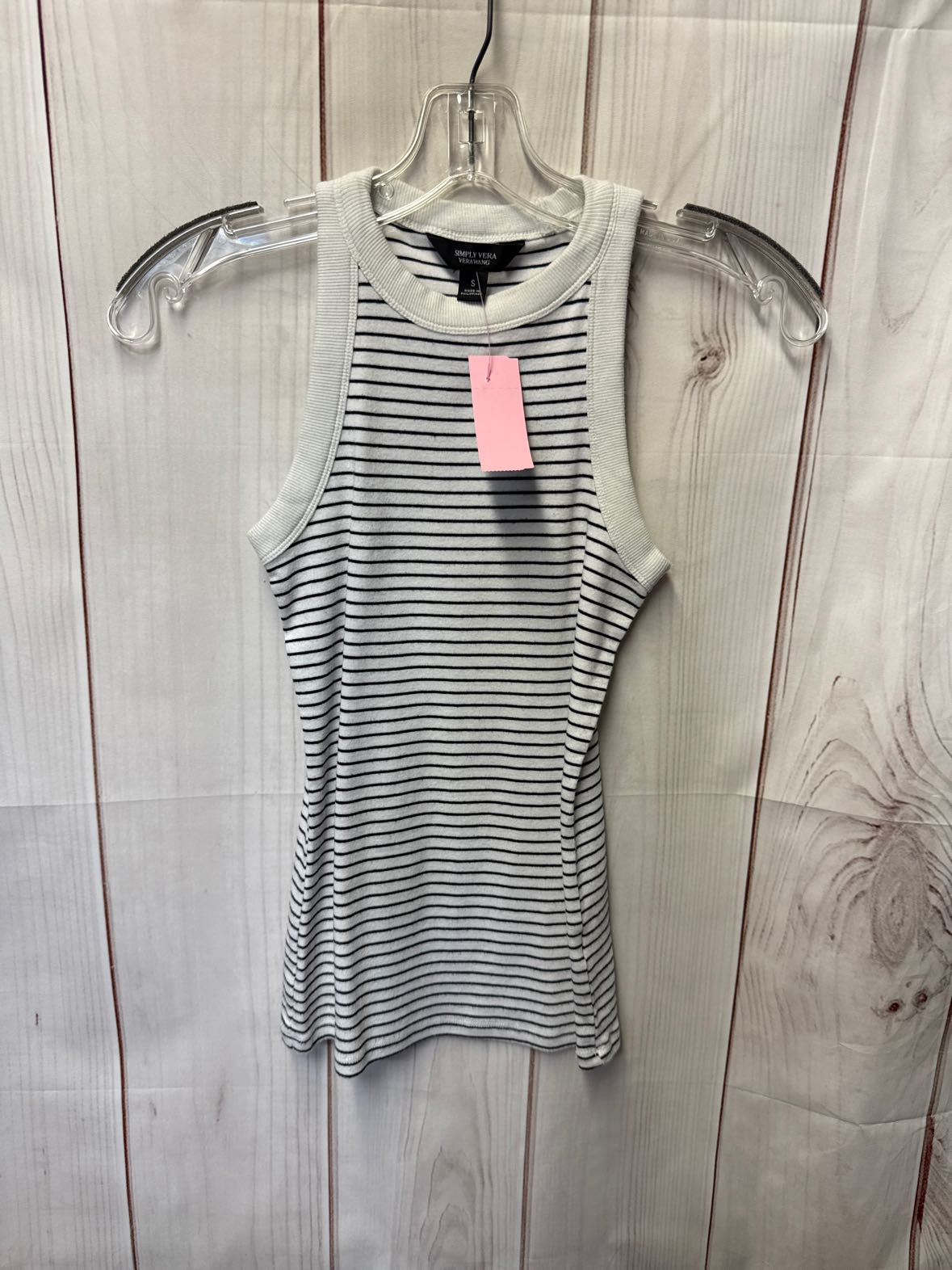 Simply Vera Women's Size S White & Black Sleeveless Top