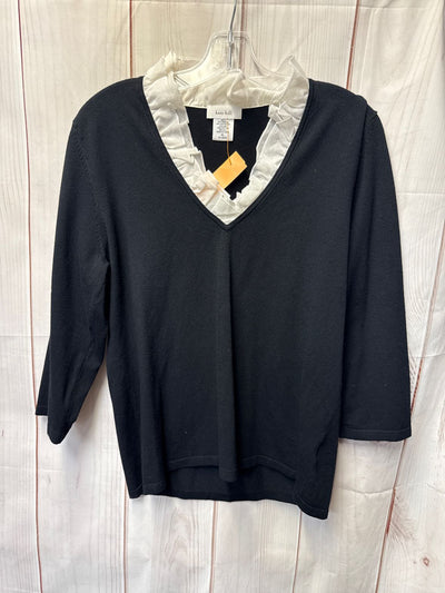 Kate Hill Women's Size XL Black 3/4 Sleeve Top
