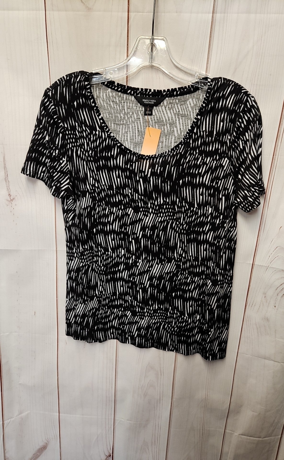 Simply Vera Women's Size S Black Short Sleeve Top
