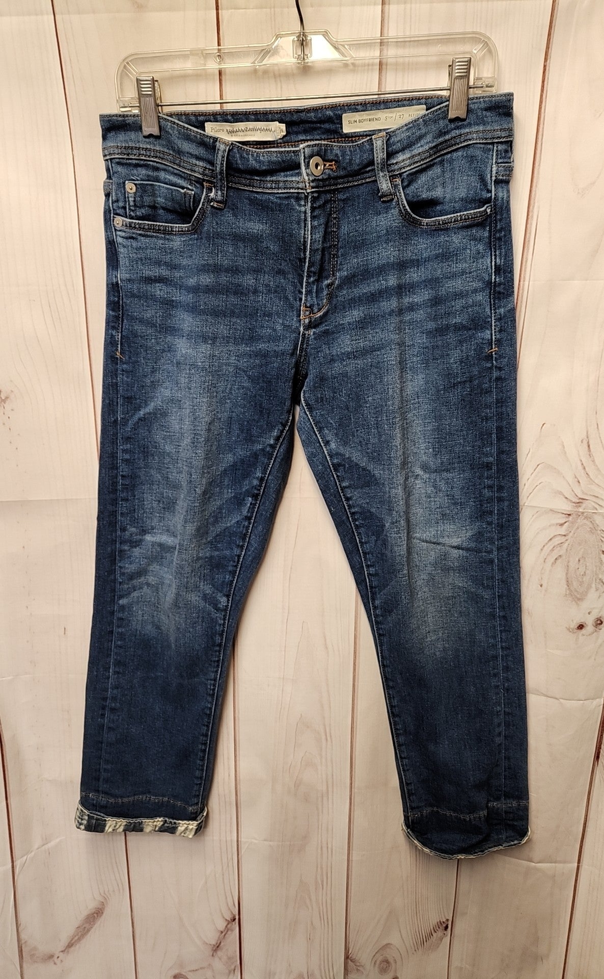 Pilcro Women's Size 27 (3-4) Petite Blue Jeans Slim Boyfriend