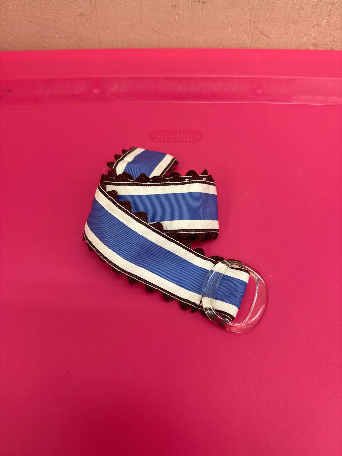 Size S Striped White & Blue Belt