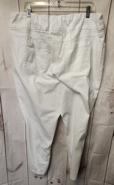 Woman Within Women's Size 22W Petite White Pants