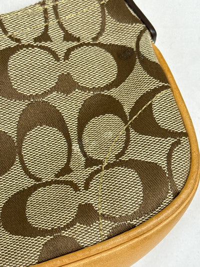 VTG Coach 6362 Brown Sig Logo Canvas Hamptons Mini Purse Bag AS IS