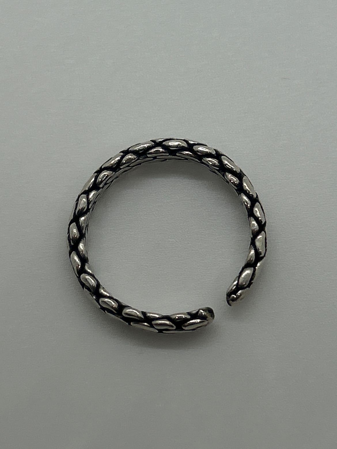Ring Size 10, 11, 12, 13 adjustable open end .925 Sterling Silver Ring Snake