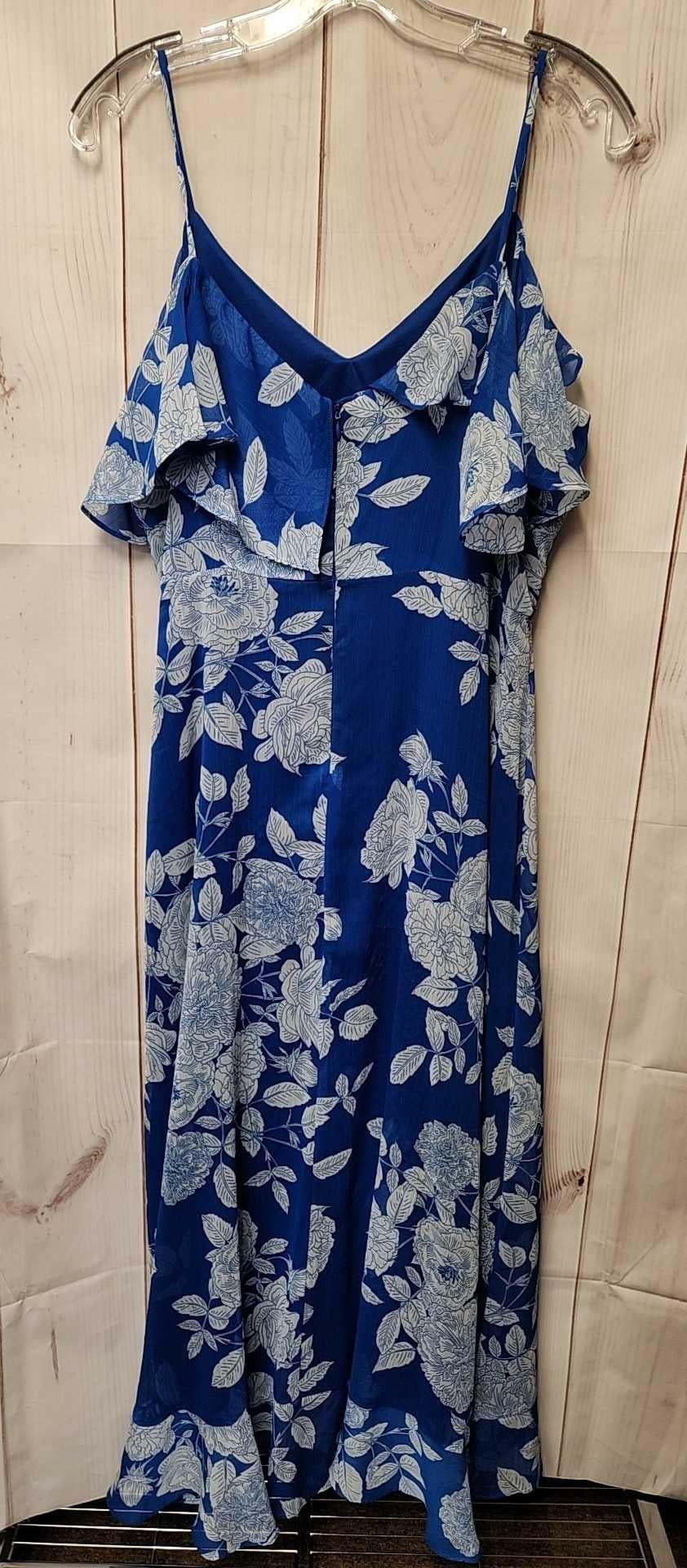 London Times Women's Size 14 Petite Blue Floral Dress