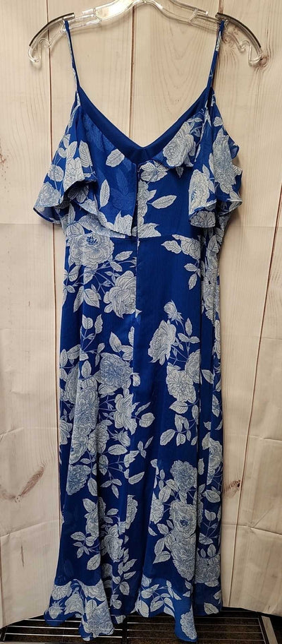 London Times Women's Size 14 Petite Blue Floral Dress