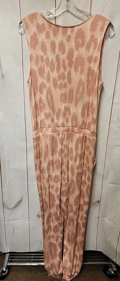 G by Giuliana Women's Size M Peach Animal Print Jumpsuit