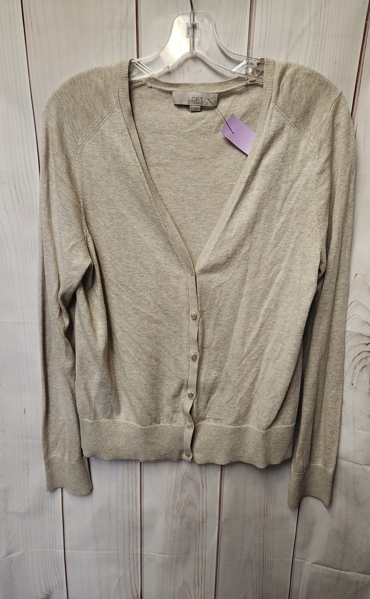 Loft Women's Size L Beige Cardigan