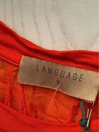 NWT Language Women's Size S Orange Short Sleeve Top
