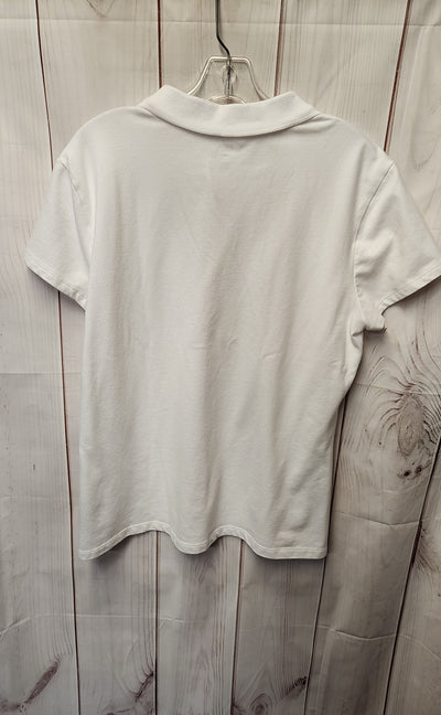 Style & Co Women's Size XL White Short Sleeve Top