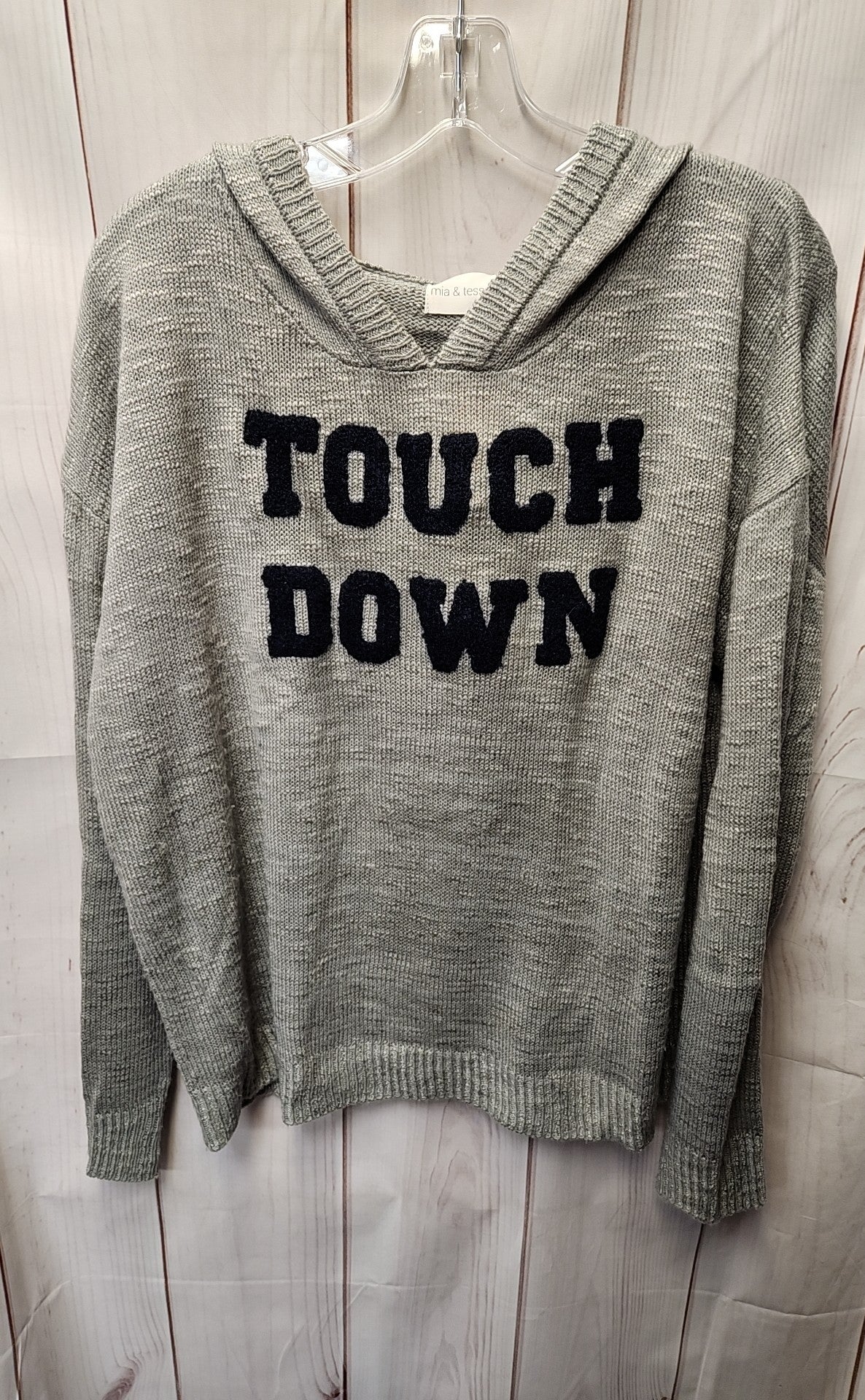 Mia & Tess Women's Size XL Gray Hooded Sweater